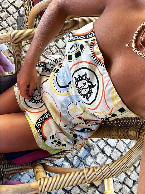 Never Fully Dressed Tops - Never Fully Dressed Strapless Medallion Sun Tunic Top